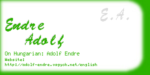 endre adolf business card